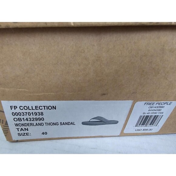 Free People Women's  Size 10 /EU 40  Wonderland L Thong Sandals Leather NIB! $98 - Picture 13 of 13